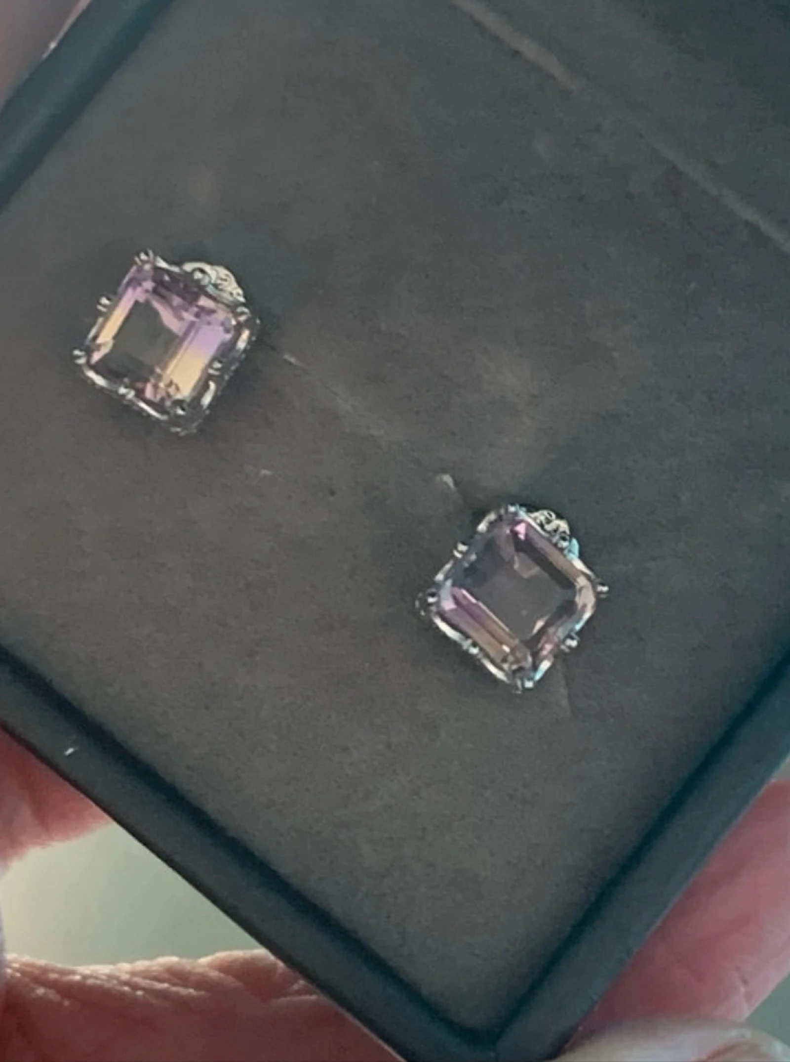 Pendientes de plata con ametrino natural – photo 2